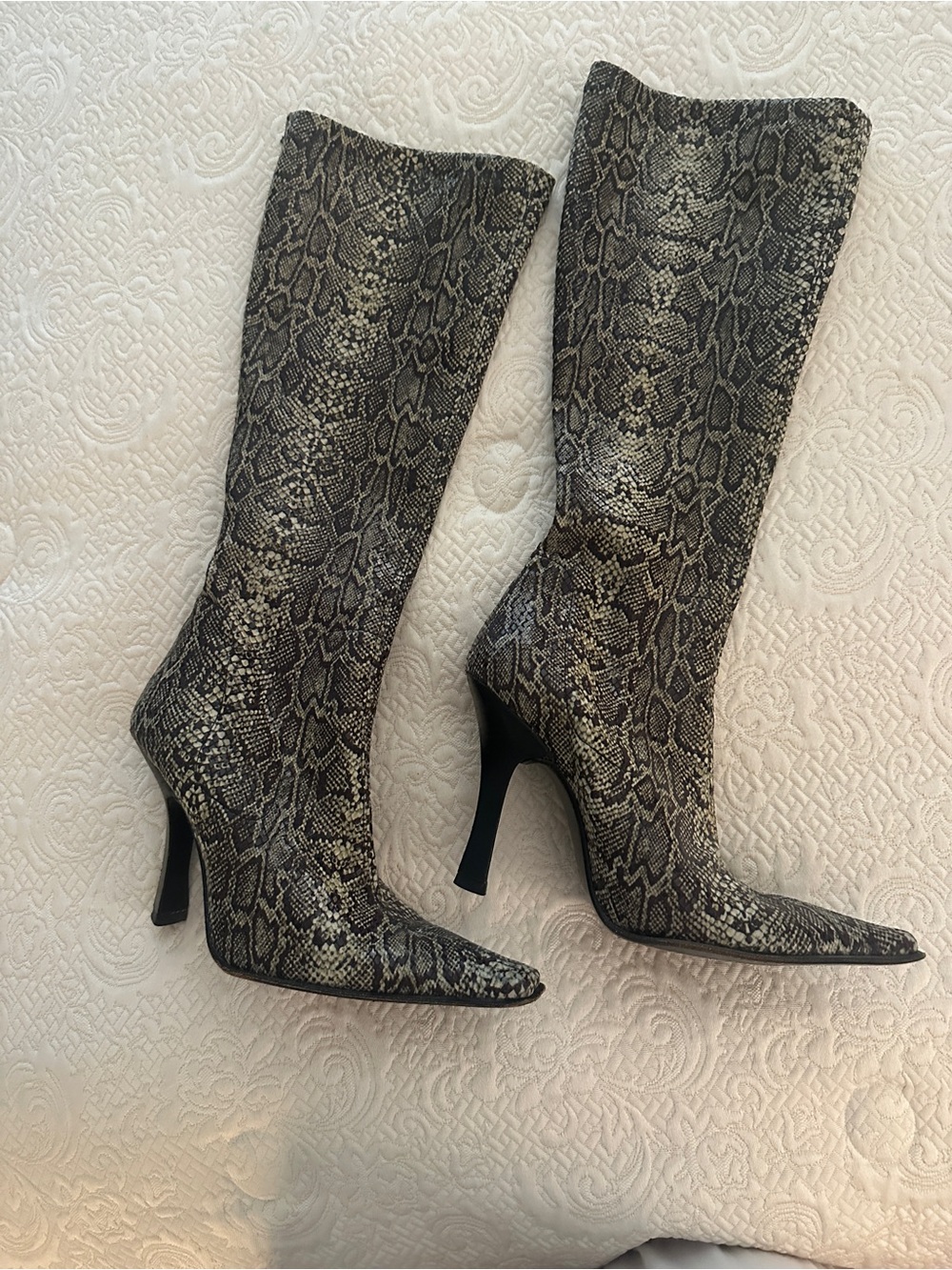 Charles David faux snake skin boots